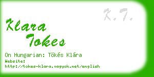 klara tokes business card