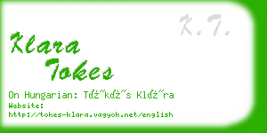 klara tokes business card